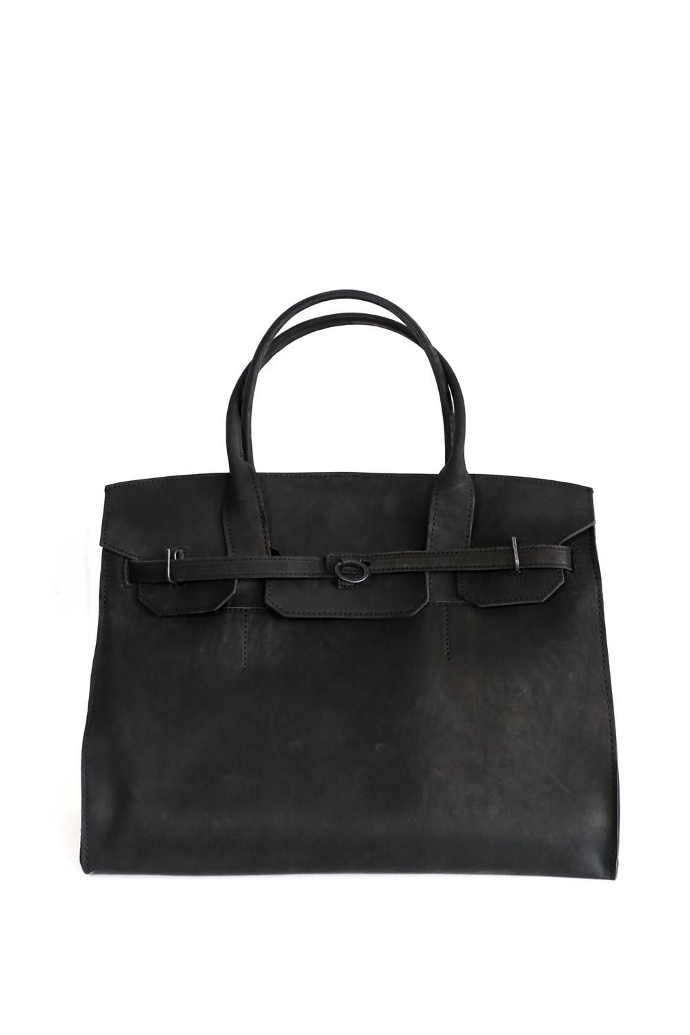 Ring Tote Culatta Black Matte - Tagliovivo | Artisanal Leather Bags